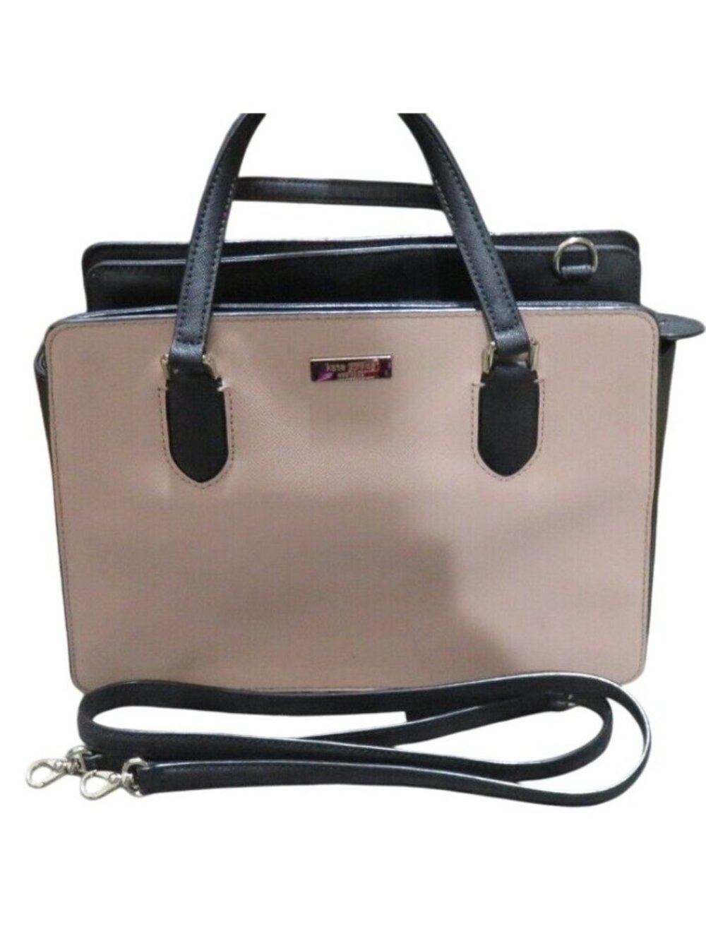 Kate Spade two handle tote & removable crossbody strap Pale Pink & Black
